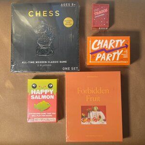 SEALED ~ Lot of 5 Games / Puzzles - Happy Salmon Charty Party Chess Tragos. NEW